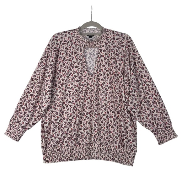 Torrid Textured Jersey Choker Neck Smocked Bottom Top Size 2 Flower print - Picture 1 of 7